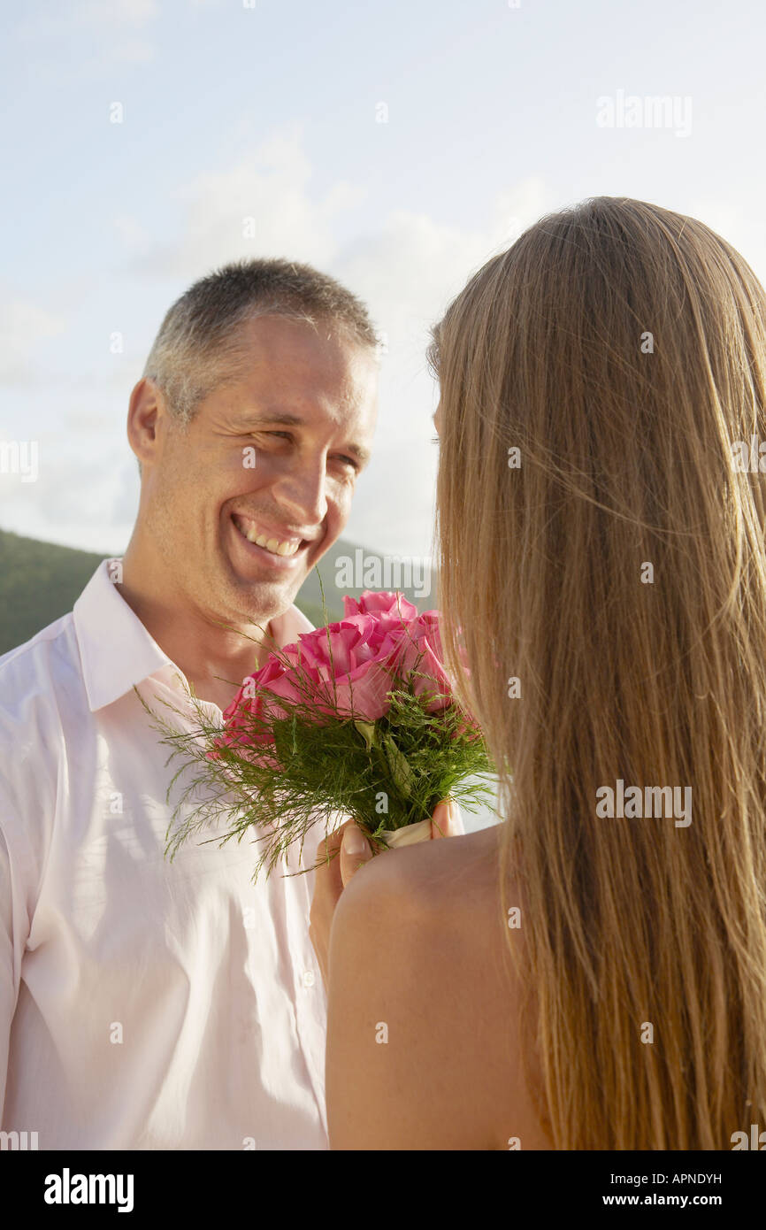 Newlyweds looking at each other Stock Photo