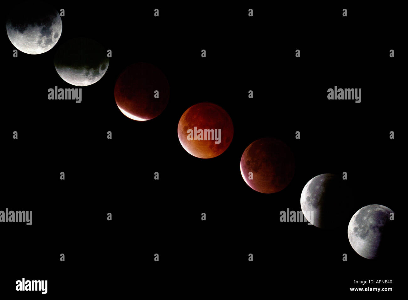moon eclipse, sequence, Germany, BadenBaden Stock Photo Alamy