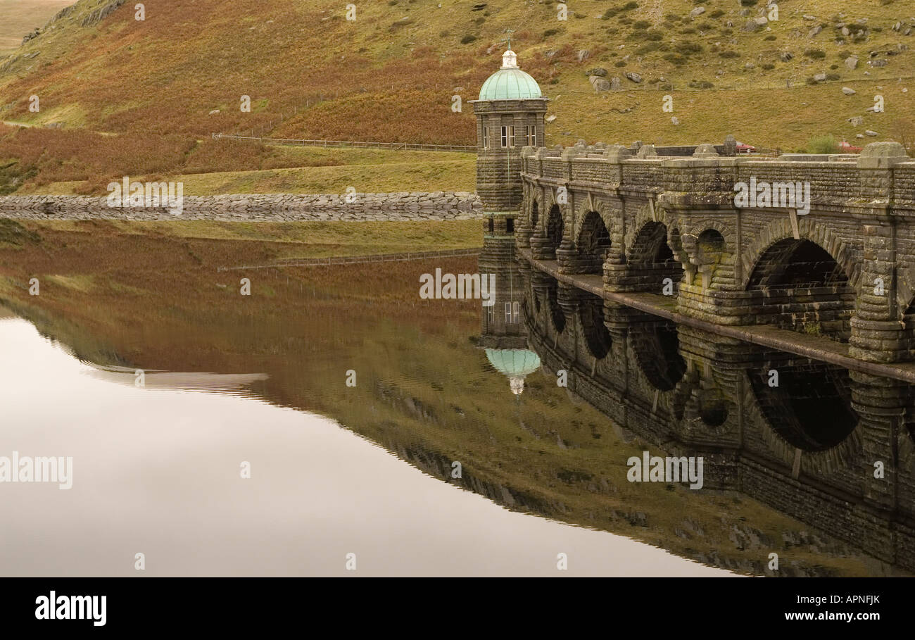 Craig Goch Reservoir and Dam in the Elan Valley, Powys, Wales Stock Photo
