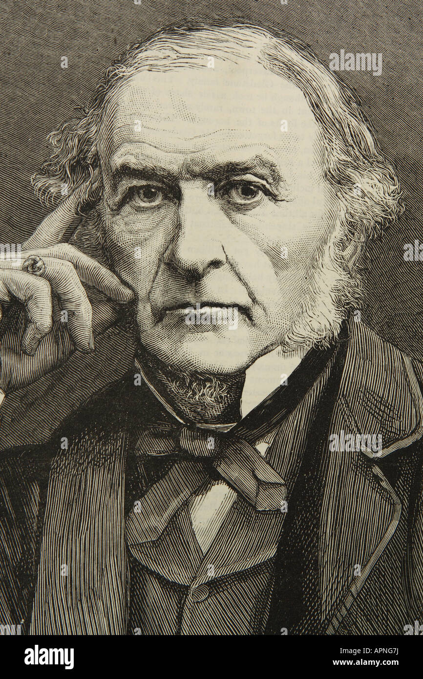 The Right Honourable William Ewart Gladstone MP Prime Minister in a image published in 1880 Stock Photo