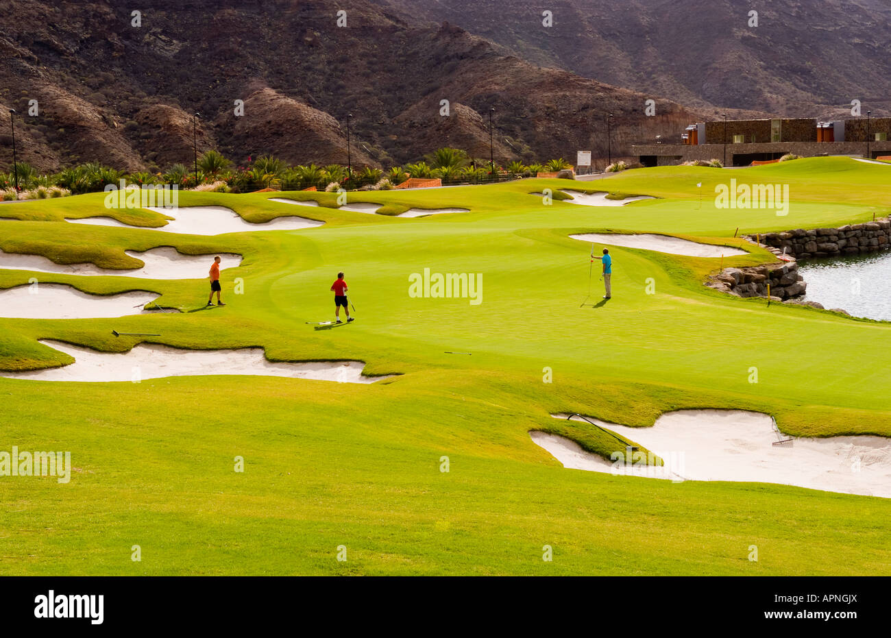 Elegant new golf course at Anfi Tauro Golf Course in Tauro near Puerto Rico  in Gran Canaria on coast of Canary Islands Spain Stock Photo - Alamy
