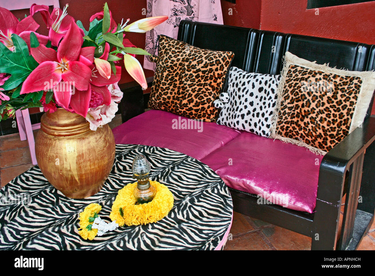 eclectic style soft furnishings Stock Photo
