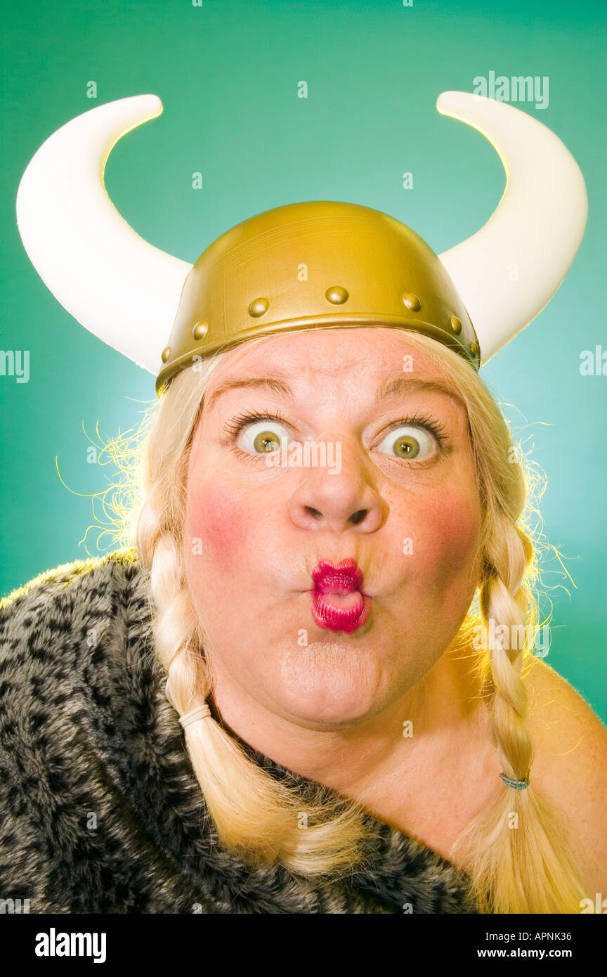 Woman making a funny face Stock Photo