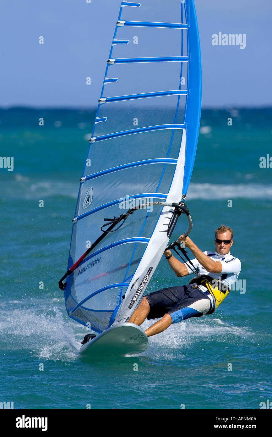 WINDSURFING ACTION IN MAUI Stock Photo Alamy