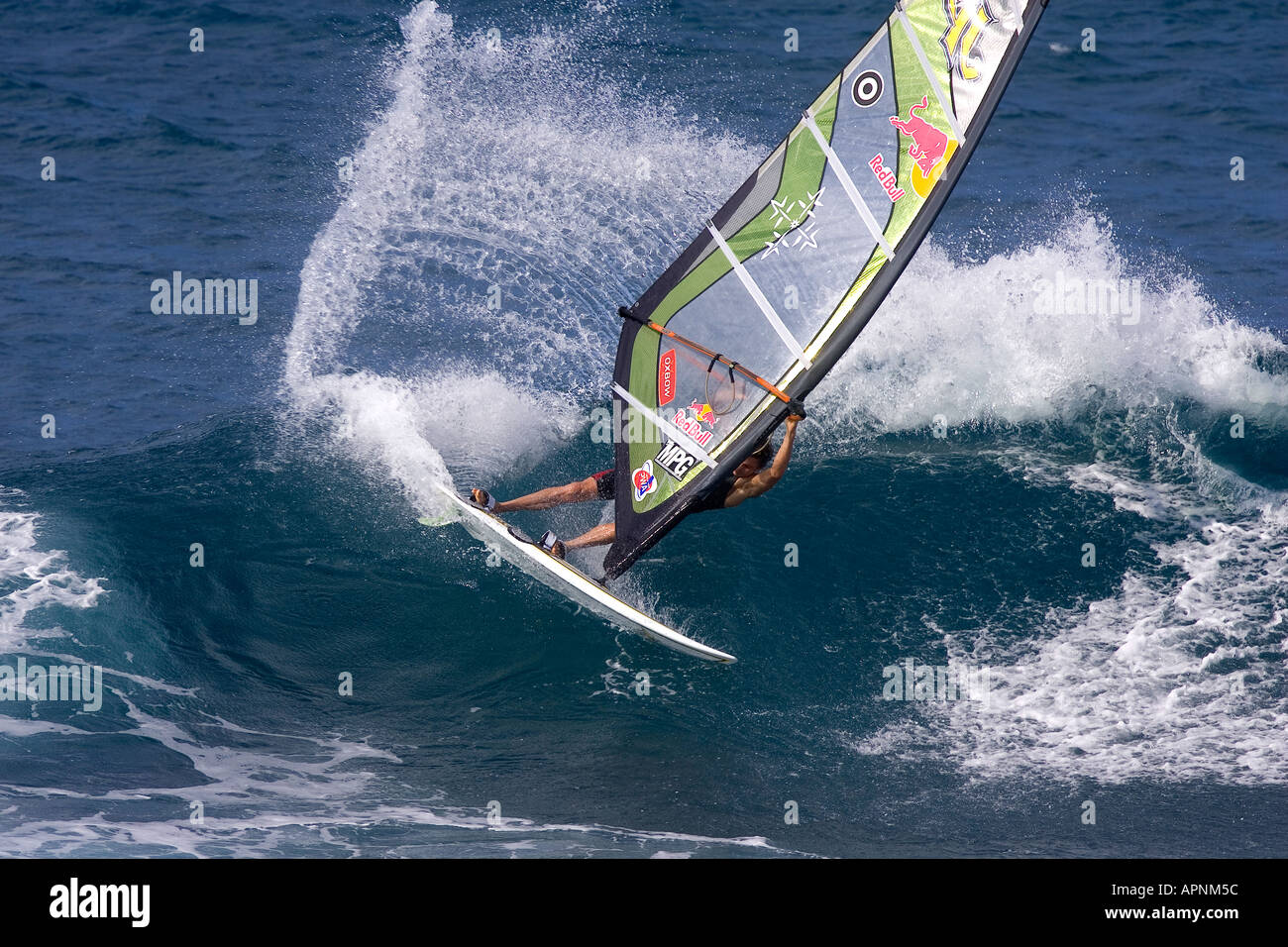JASON POLAKOW IN MAUI WINDSURFING ACTION Stock Photo Alamy