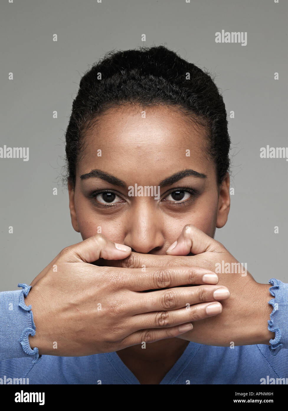 Hands covering face woman hi-res stock photography and images - Alamy