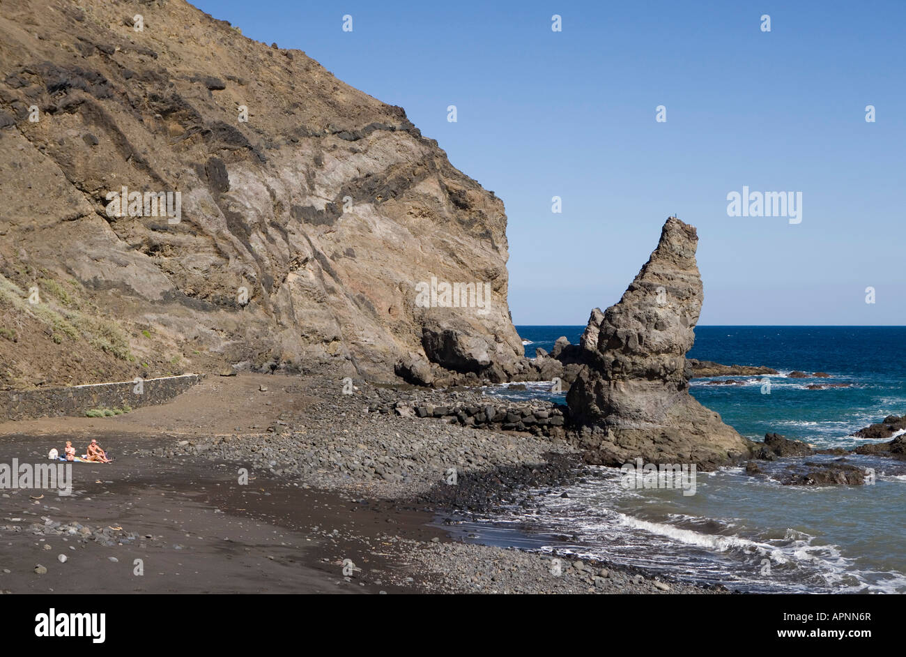 Spain Canary Islands La Gomera Beach Playa De La Caleta Stock