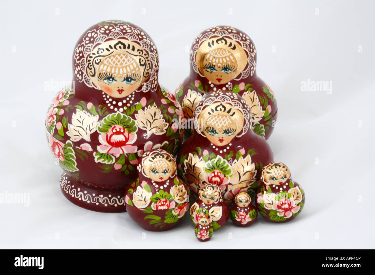 Matreshka, Russian traditional wood doll Stock Photo