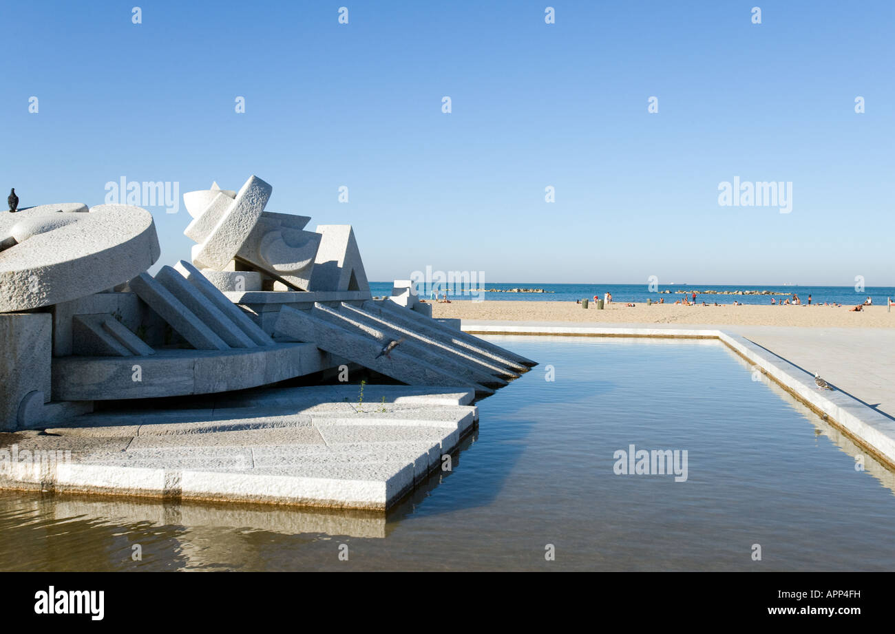 Italy Pescara The Ship monument of Pietro Cascella Stock Photo