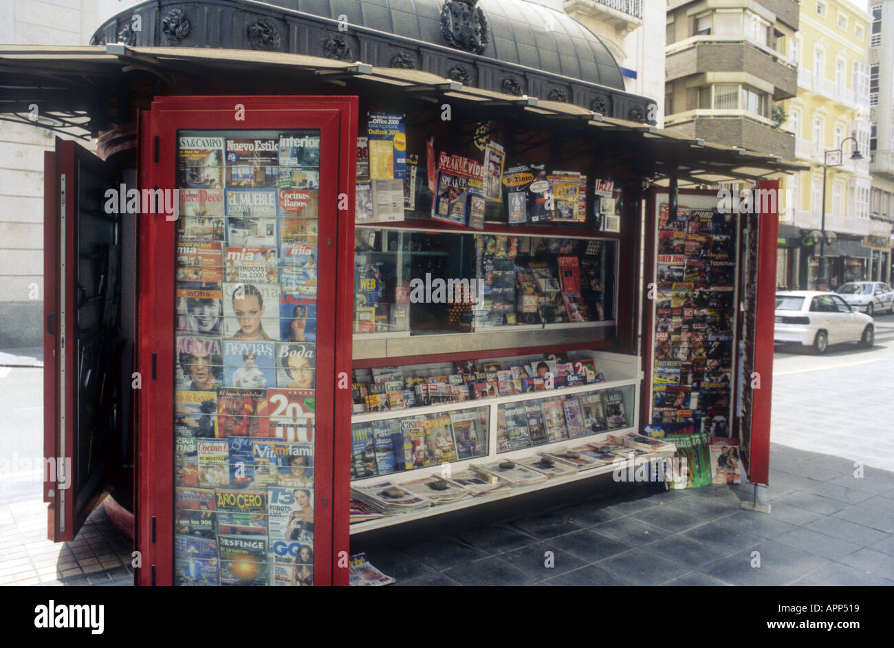 Magazine and newspaper kiosk on a Paris street  Stock Photo