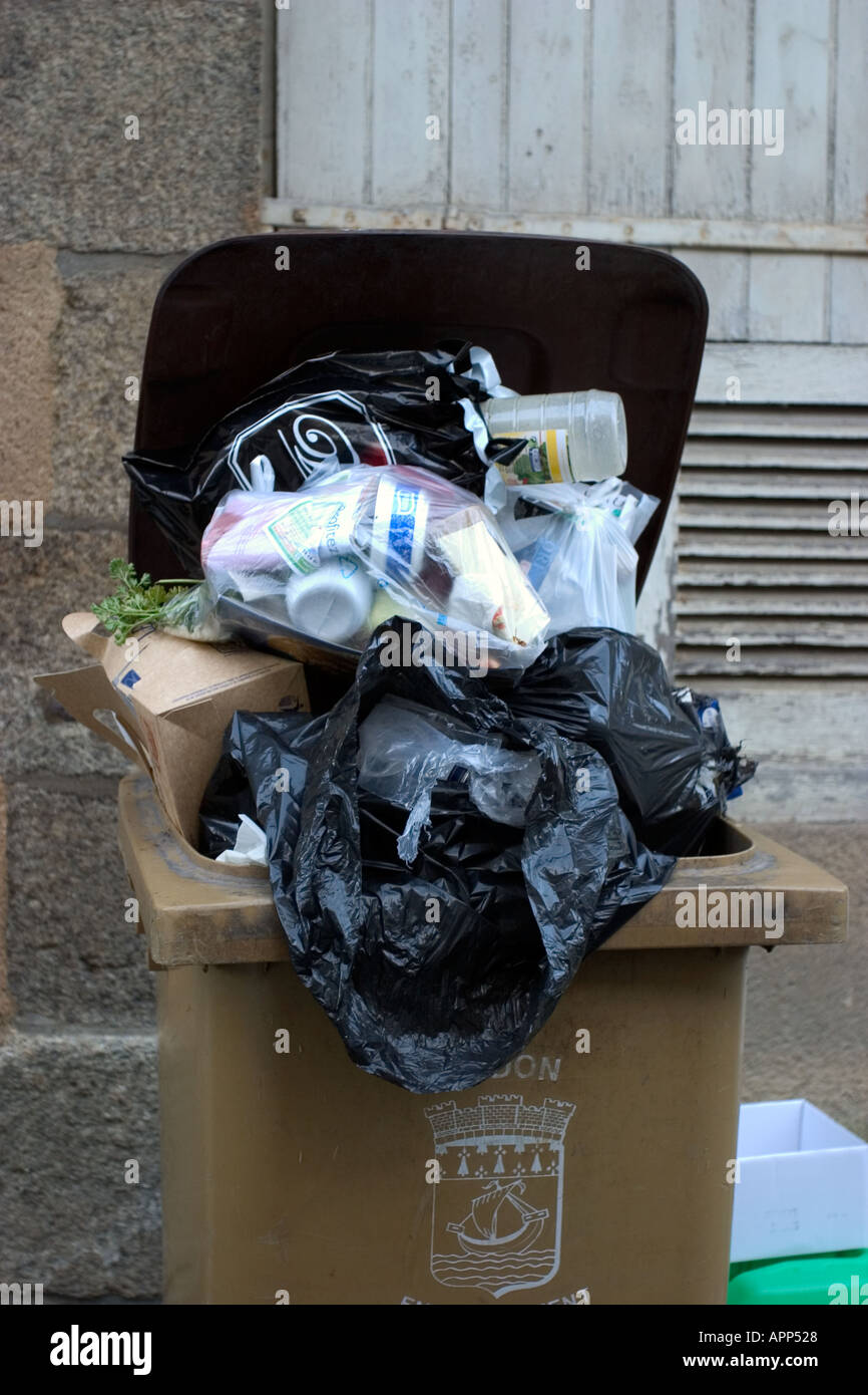 full bin in a street  Stock Photo