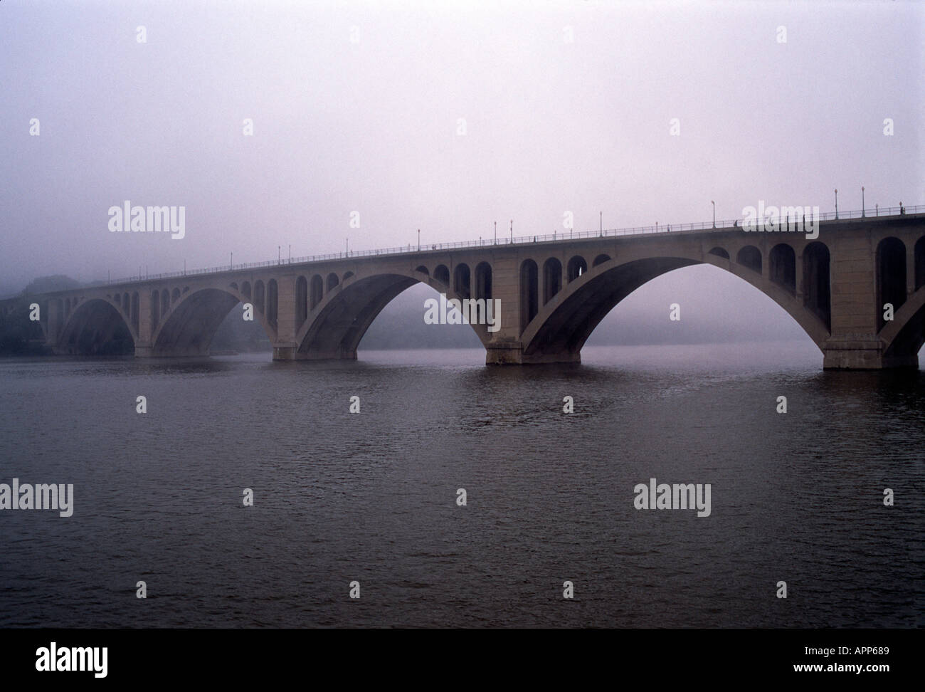 Key Bridge over Potomac River in Washington D.C. Stock Photo