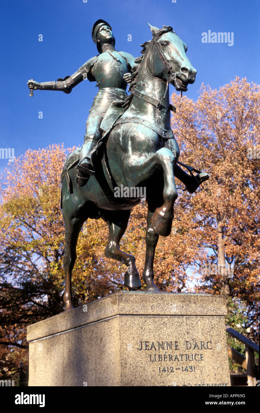 Joan of Arc statue in Meridian Hill Park Washington, D.C. Stock Photo