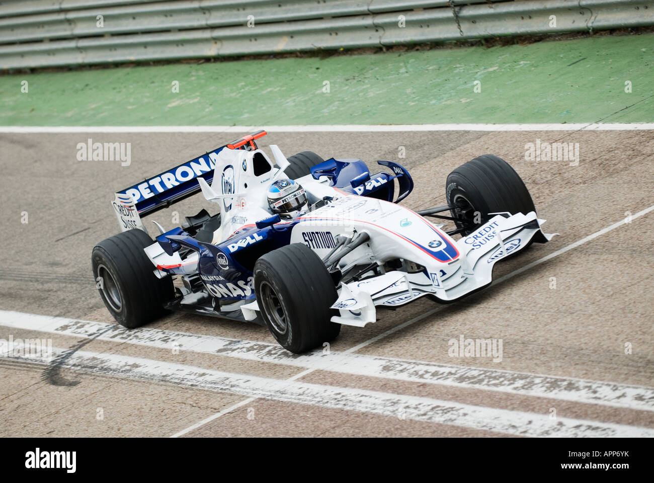 Nick HEIDFELD GER im BMW Sauber F1 08 Formula 1 racecar on Circuit Ricardo Tormo , Jan.2008 Stock Photo
