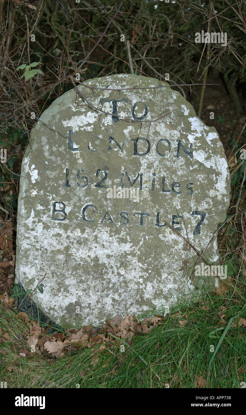 Roadside milestone for London Stock Photo Alamy