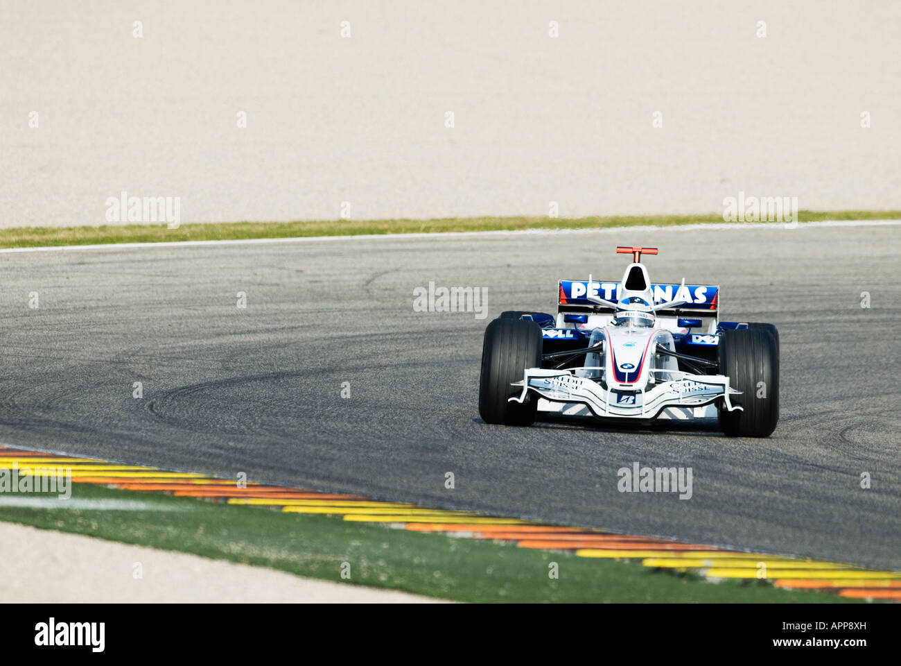 Nick HEIDFELD GER im BMW Sauber F1 08 Formula 1 racecar on Circuit Ricardo Tormo , Jan.2008 Stock Photo
