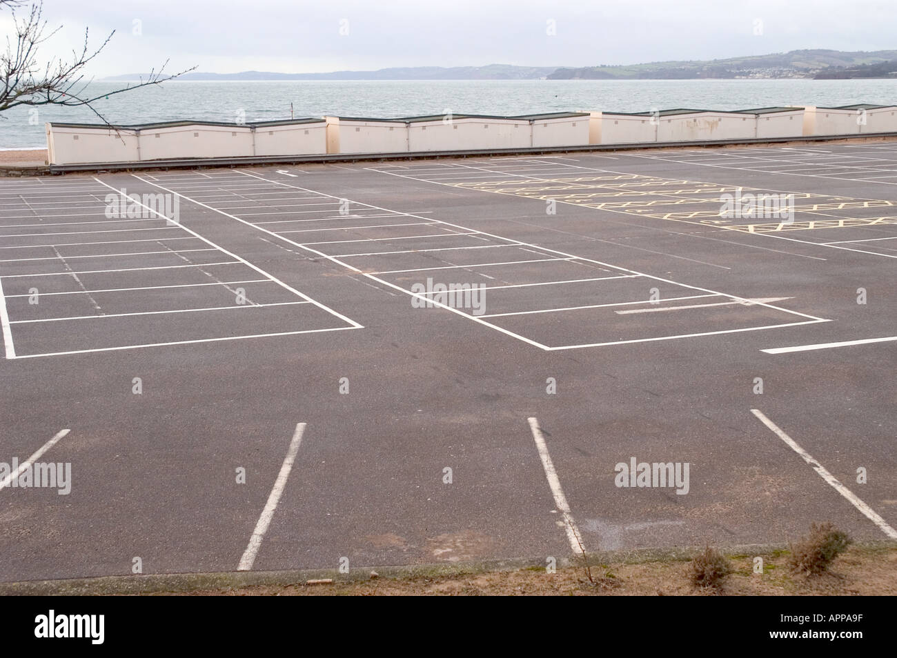 Beach car park in winter Stock Photo Alamy