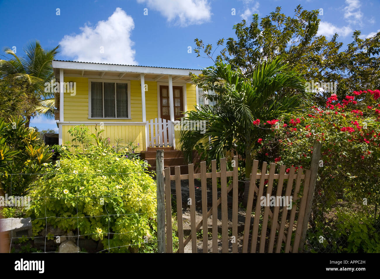 Small pretty house in Antigua Caribbean Stock Photo