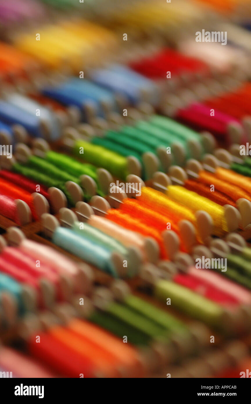 Selection of Embroidery thread packed on box dsc 8899 Stock Photo - Alamy