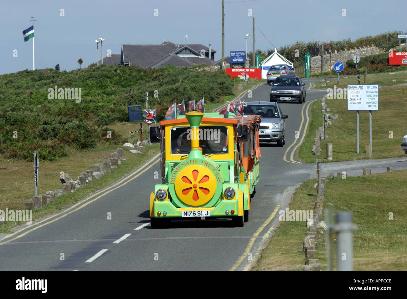 Porthcawl Road Train at Rest Bay Stock Photo Alamy