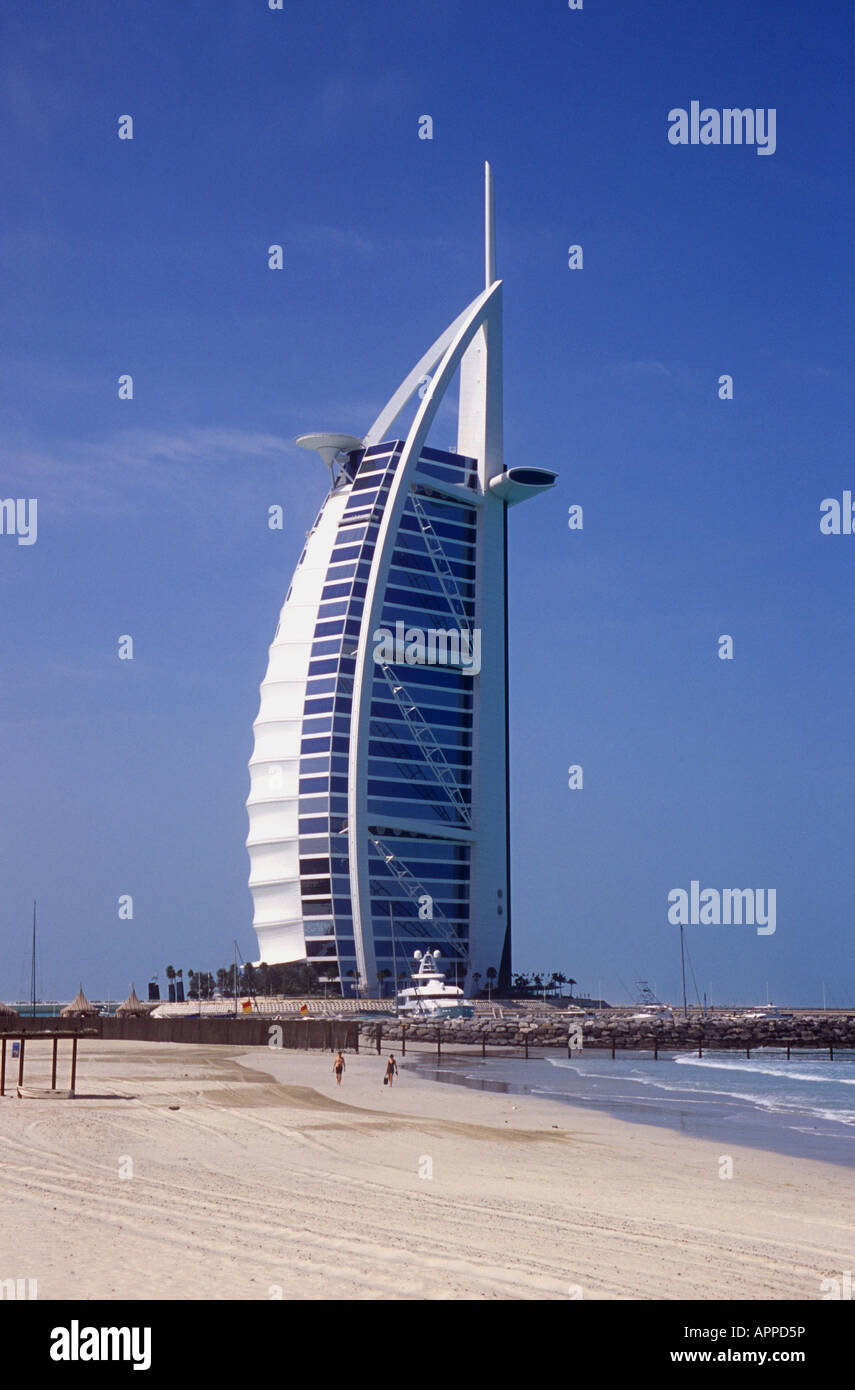 UAE - Dubai, Jameirah, View of the 7 star Burj al Arab Hotel Stock ...