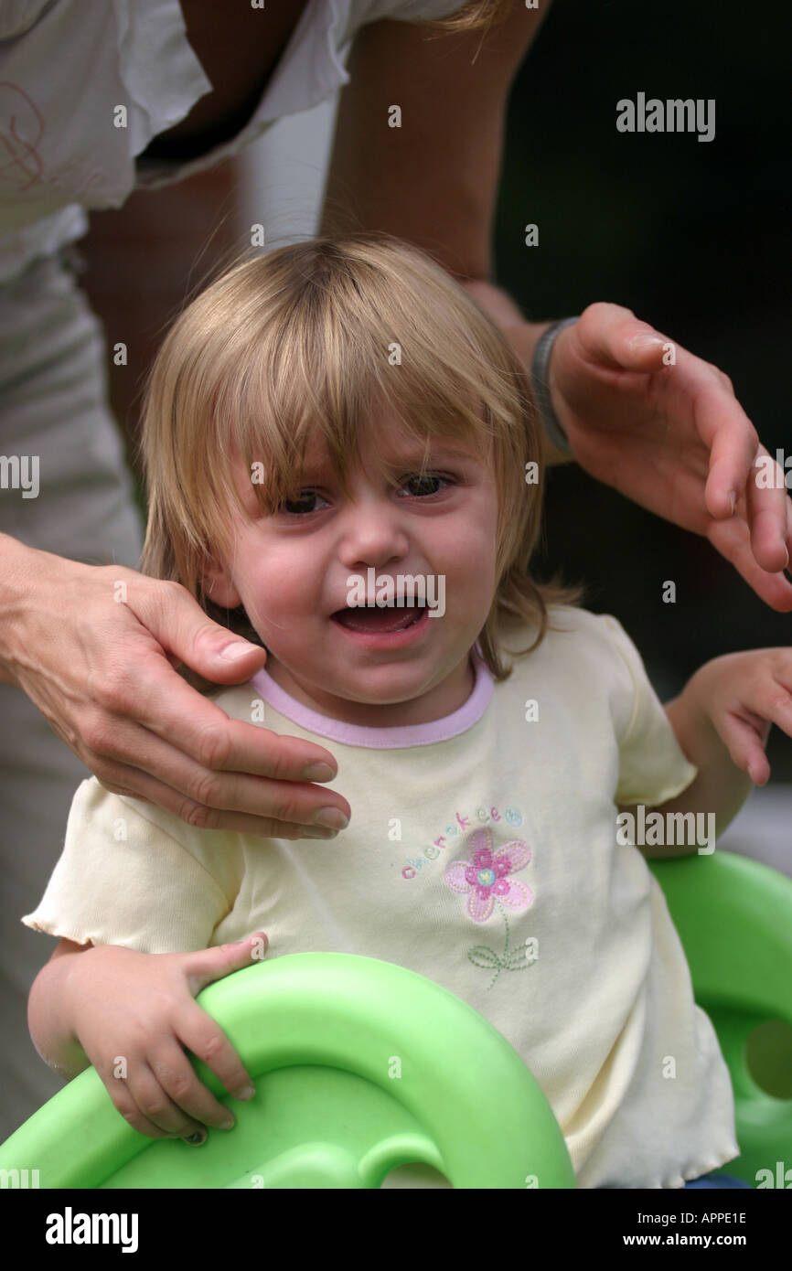 Two year old girl crying Stock Photo Alamy