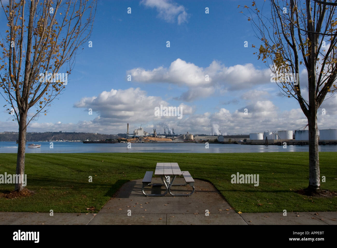 Large lumber mill on waterfront Stock Photo Alamy