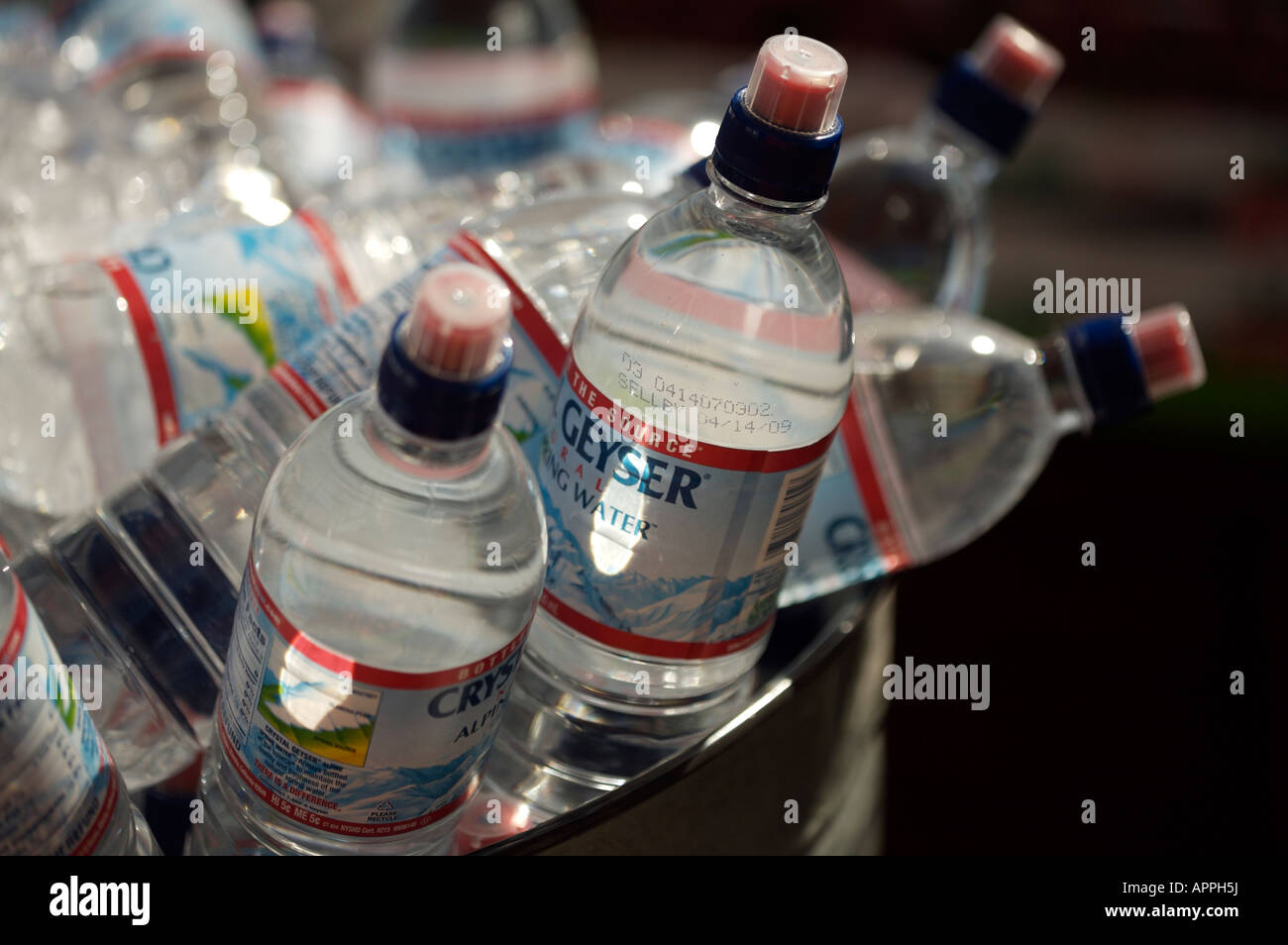 Bottled water on Ice Stock Photo Alamy