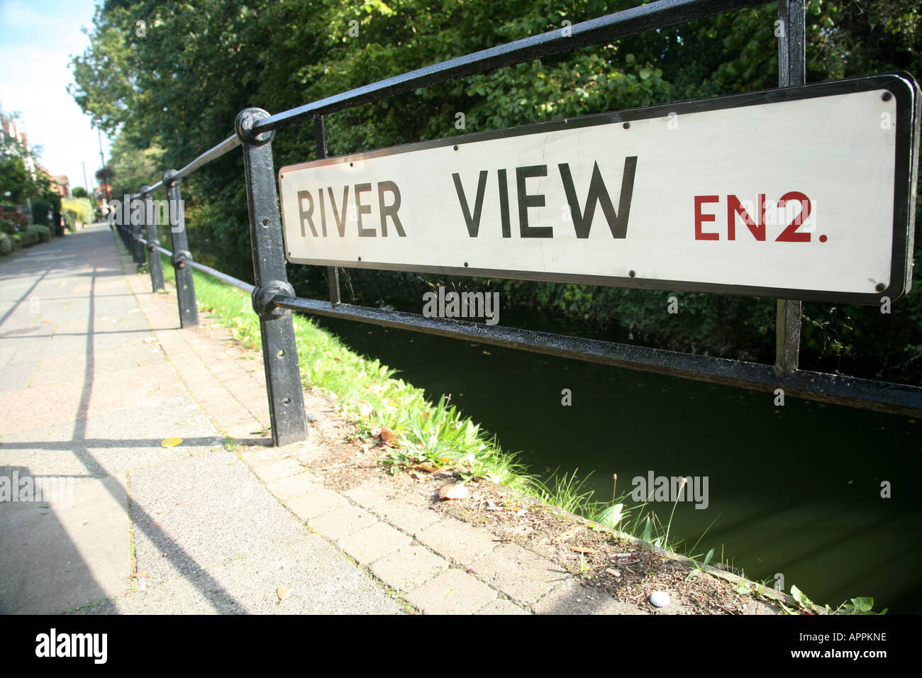 River view sign Enfield EN2 Stock Photo Alamy