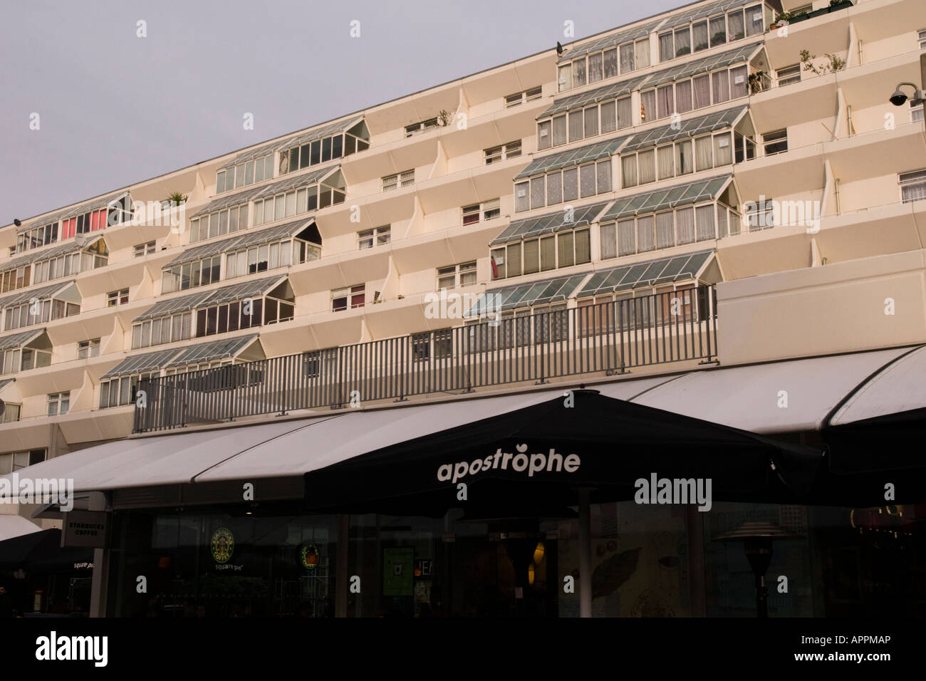 Flats at Brunswick Centre Bloomsbury London United Kingdom Stock Photo