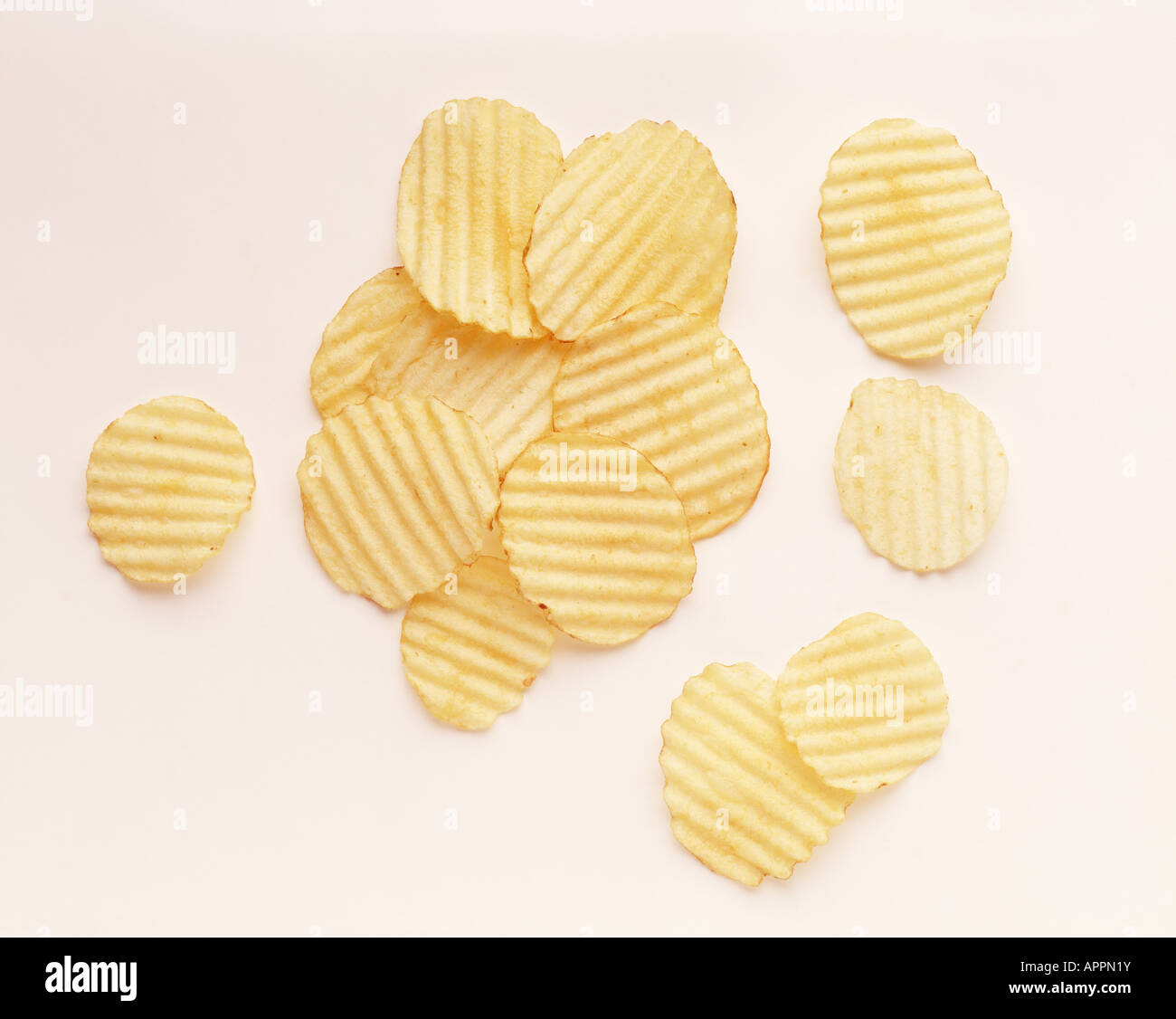 one serving fresh ripple cut potato chips Stock Photo Alamy