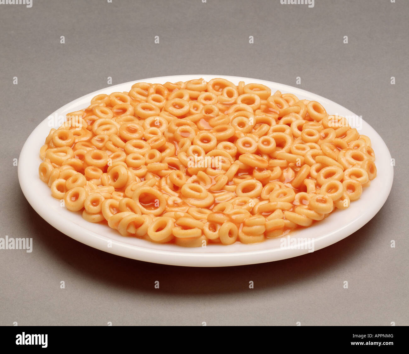 Plate spaghetti o's noodle past Stock Photo