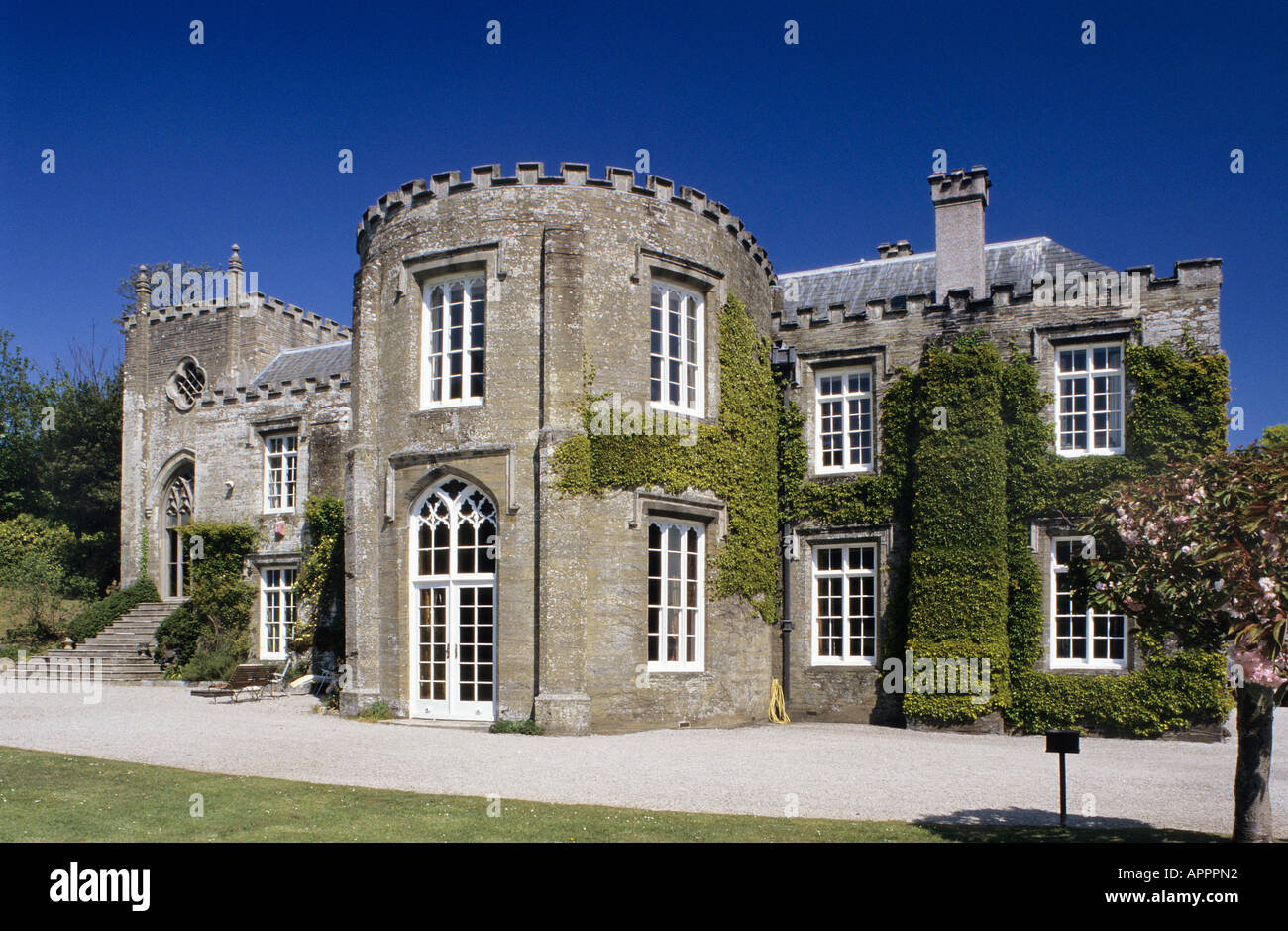 Northern view of Prideaux Place dating from the 16th century and home of the Prideaux family Padstow Stock Photo