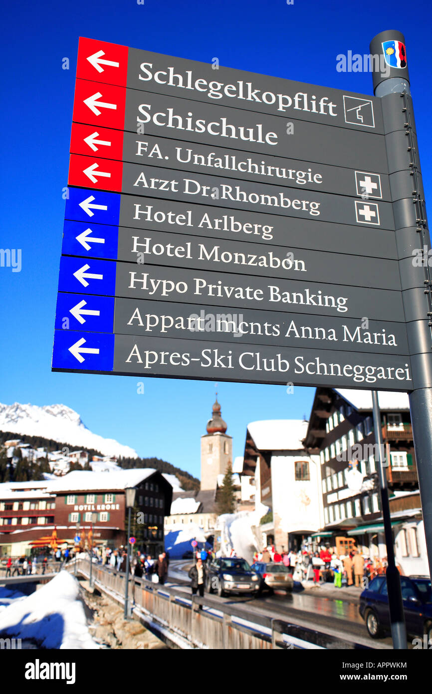 Lech Sign Lech austria town hi-res stock photography and images - Alamy