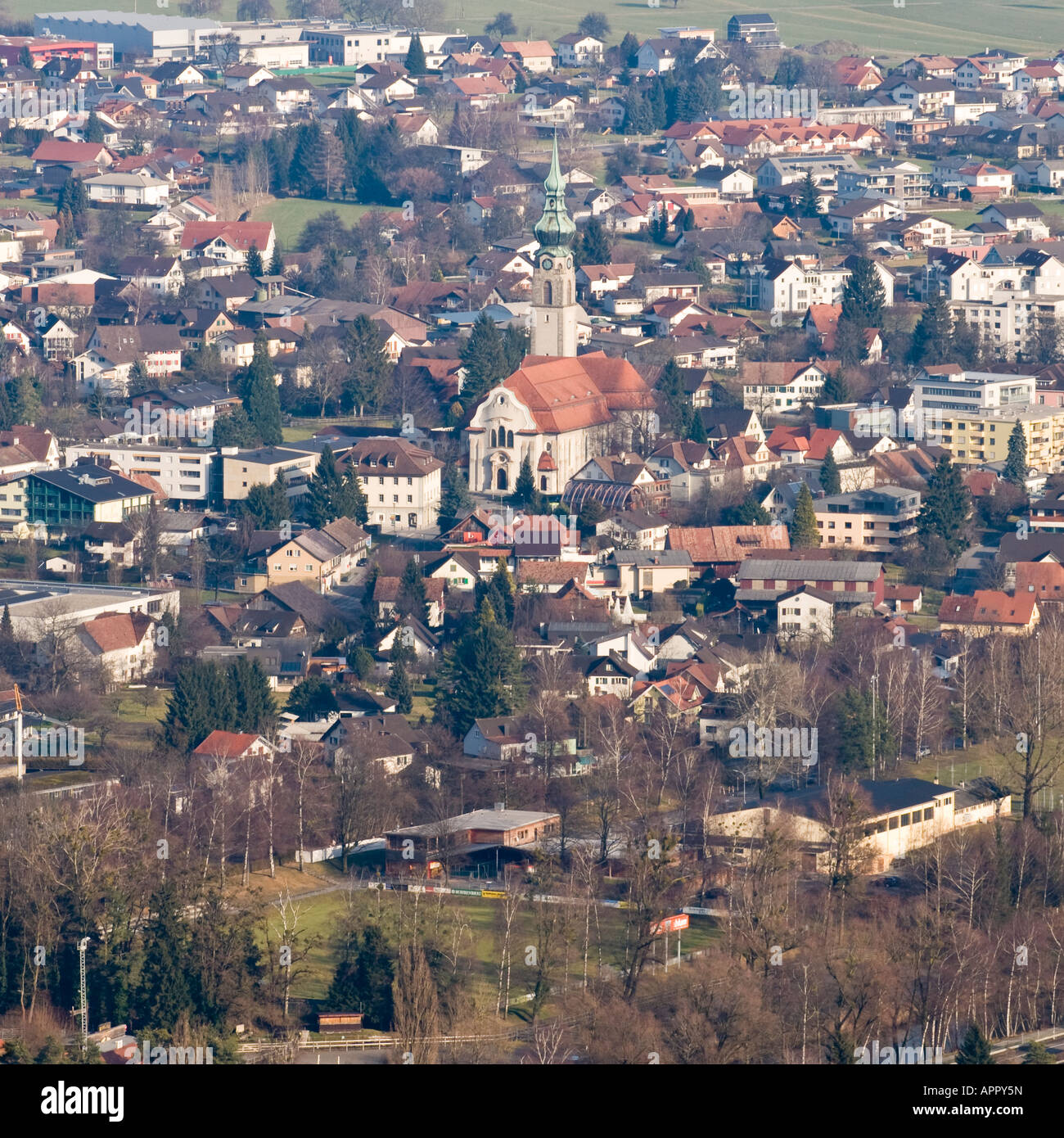 Hoechst Vorarlberg Austria, seen from Walzenhausen Switzerland Stock