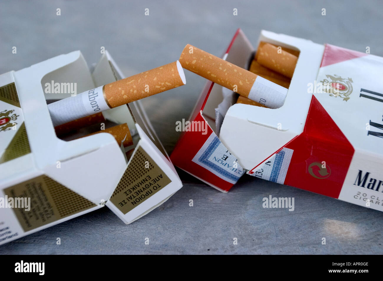 Close up of soft cigarettes packs in front Stock Photo - Alamy