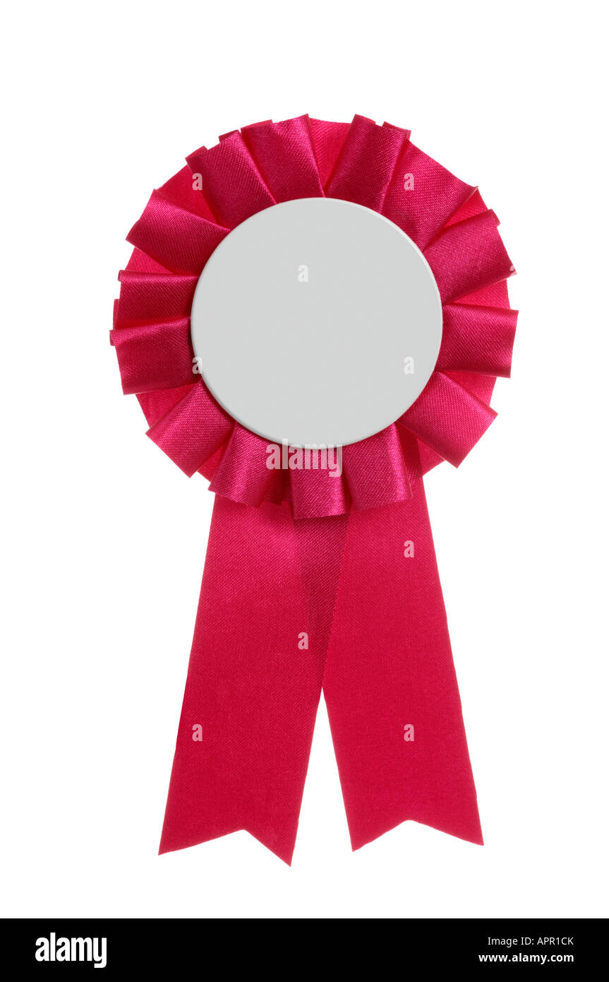 blank Pink Rosette badge Stock Photo