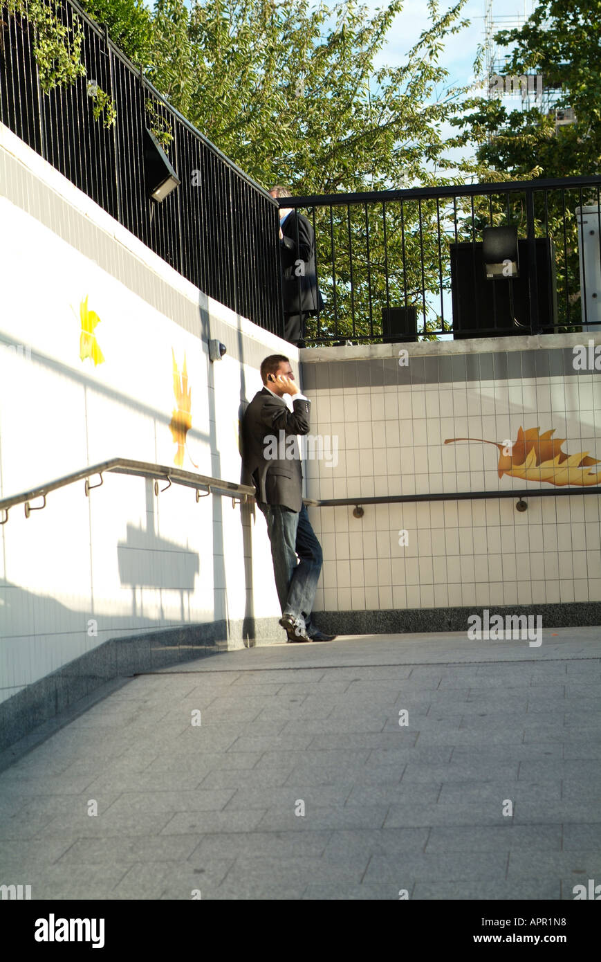 Man talking on mobile phone Stock Photo