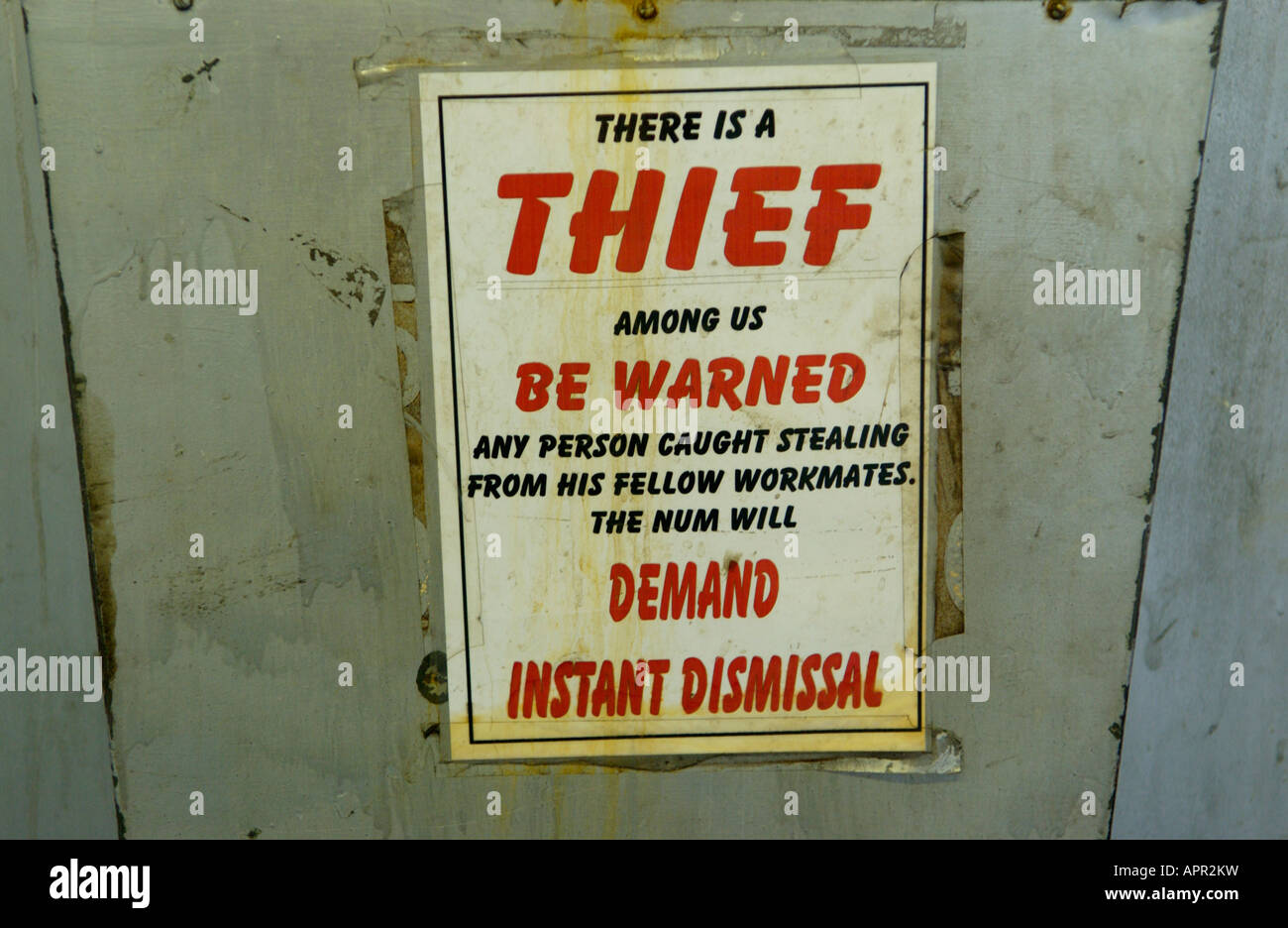 Sign in locker room at Tower Colliery Hirwaun South Wales UK EU on the day the pit closed Stock Photo