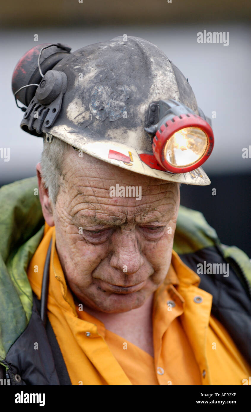 Miner at Tower Colliery Hirwaun South Wales UK EU on the day the pit closed Stock Photo