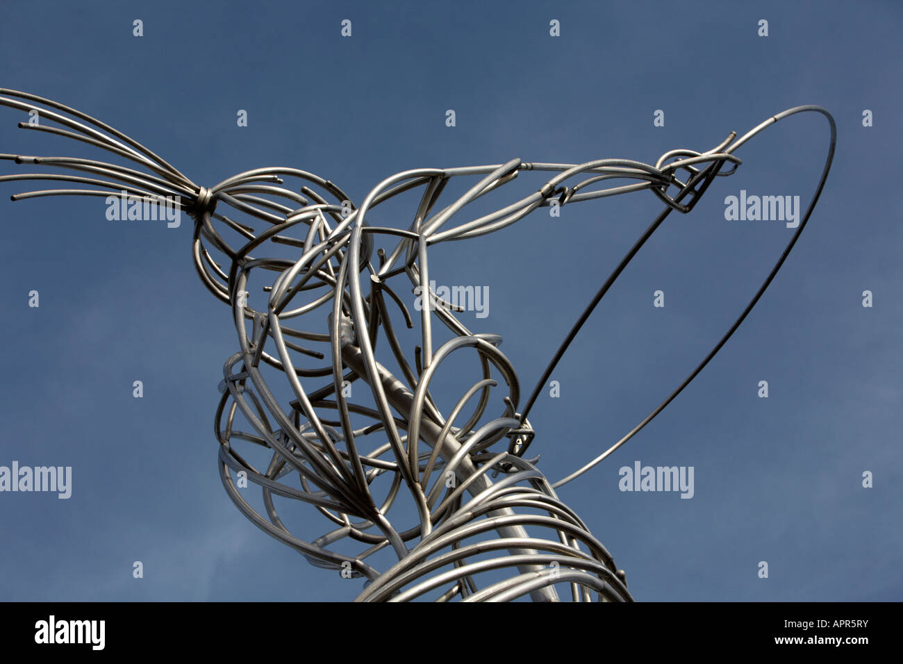 view from behind of thanksgiving beacon sculpture beacon of hope by artist Andy Scott in thanksgiving square Belfast Stock Photo