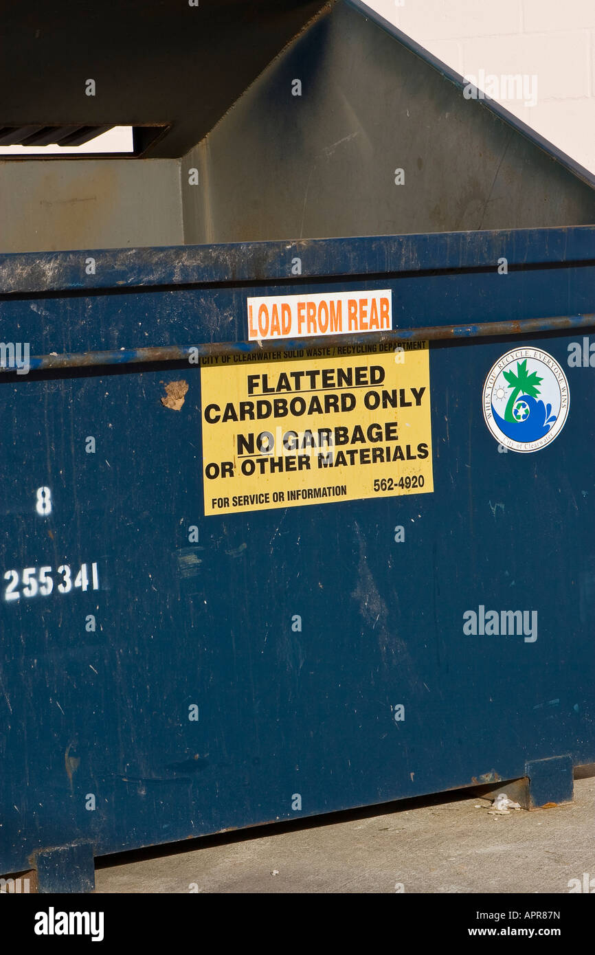Cardboard Only Dumpster Stock Photo