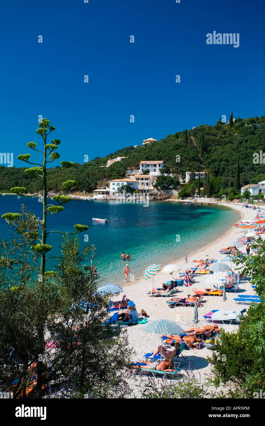 Kalami, Beach, Kalami, Corfu, Greek Islands Stock Photo