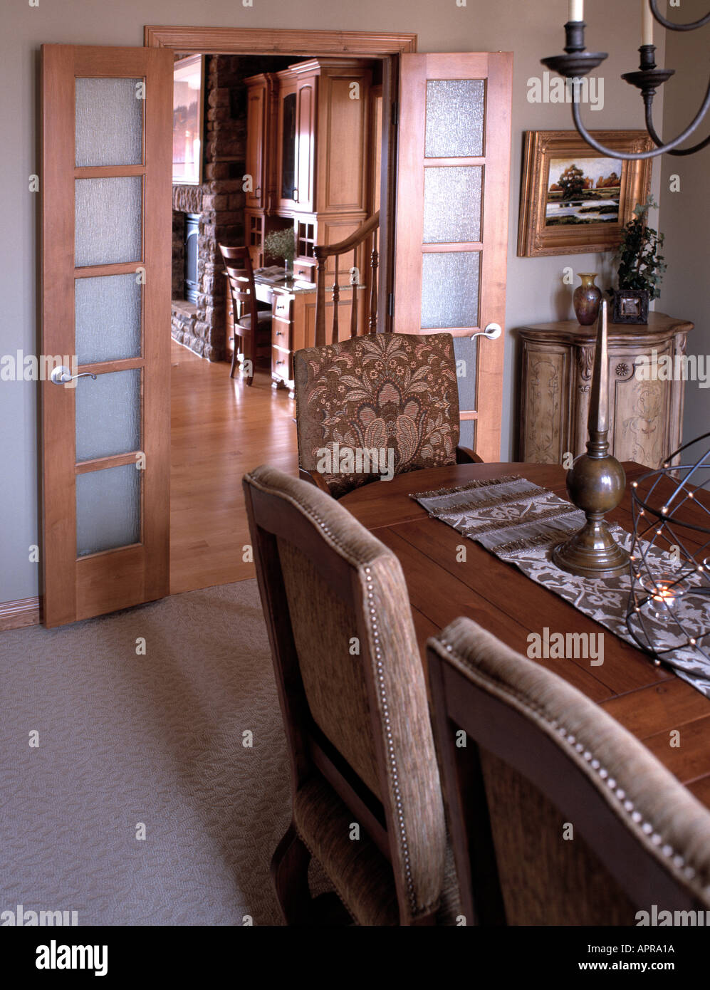 dining room dinner lunch breakfast table Stock Photo