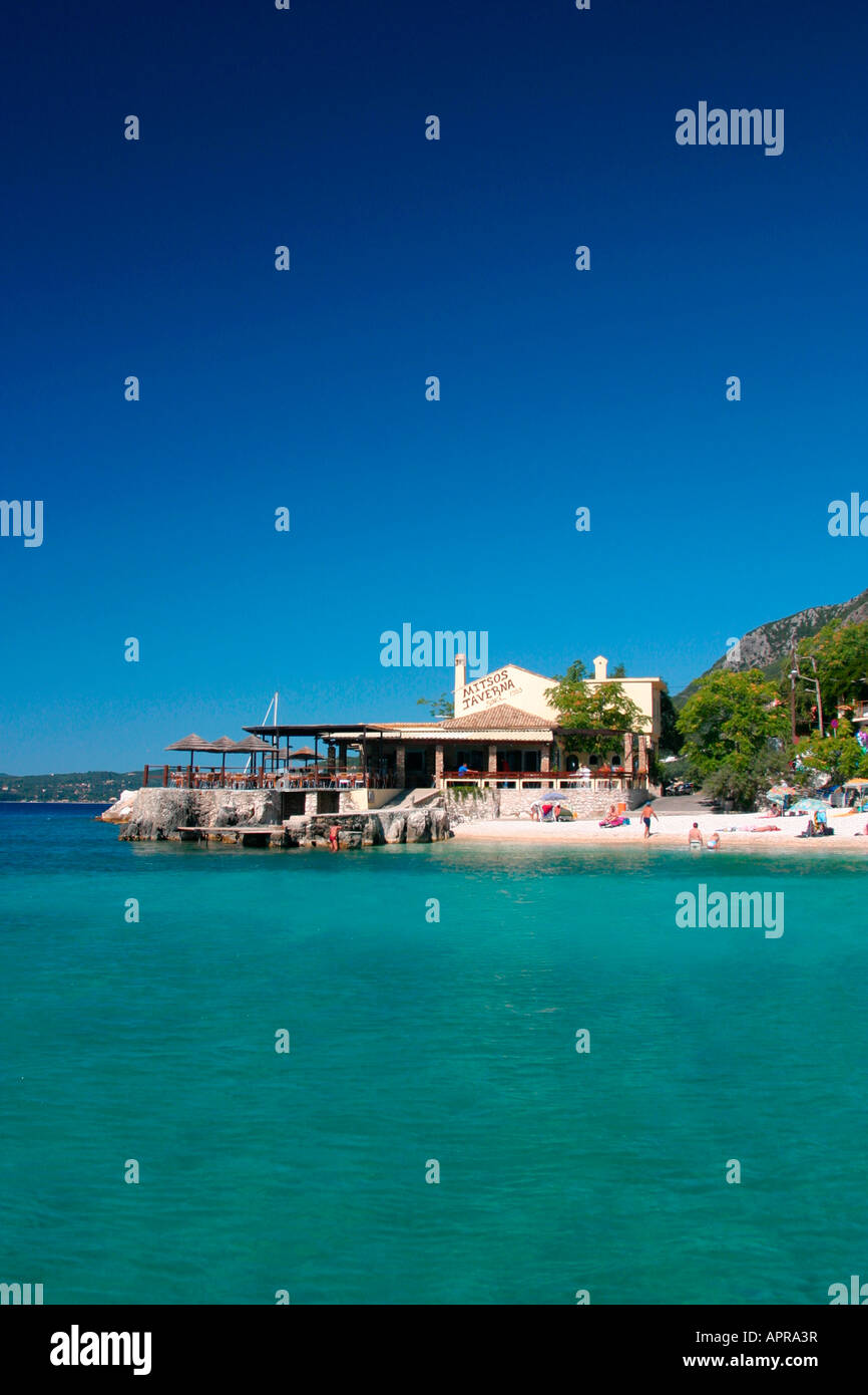 Mitsos Taverna, Nissaki Village, North Eastern Corfu, Greek Islands Stock Photo