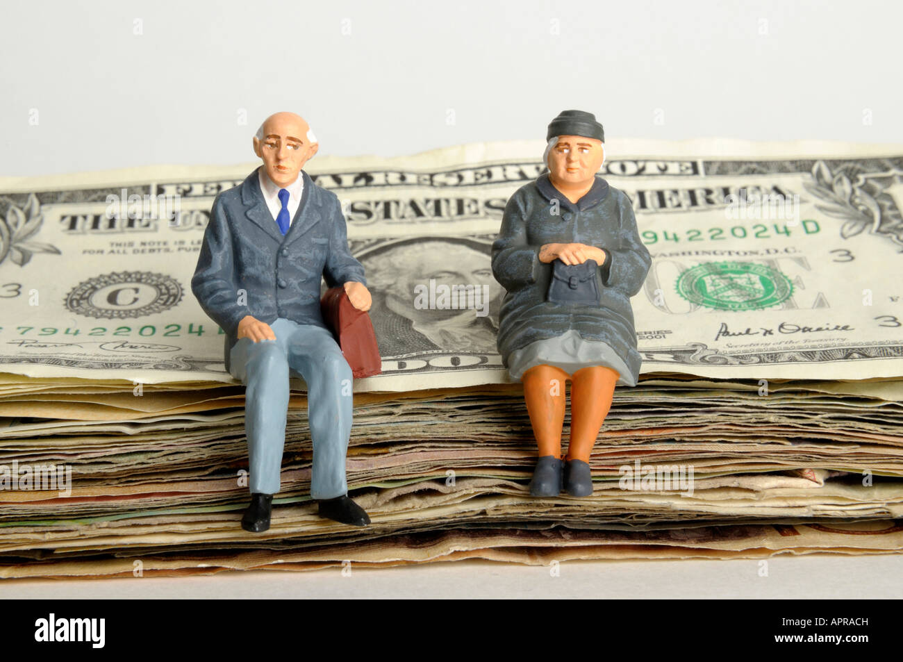 Seniors money / pensions concept dollars Stock Photo