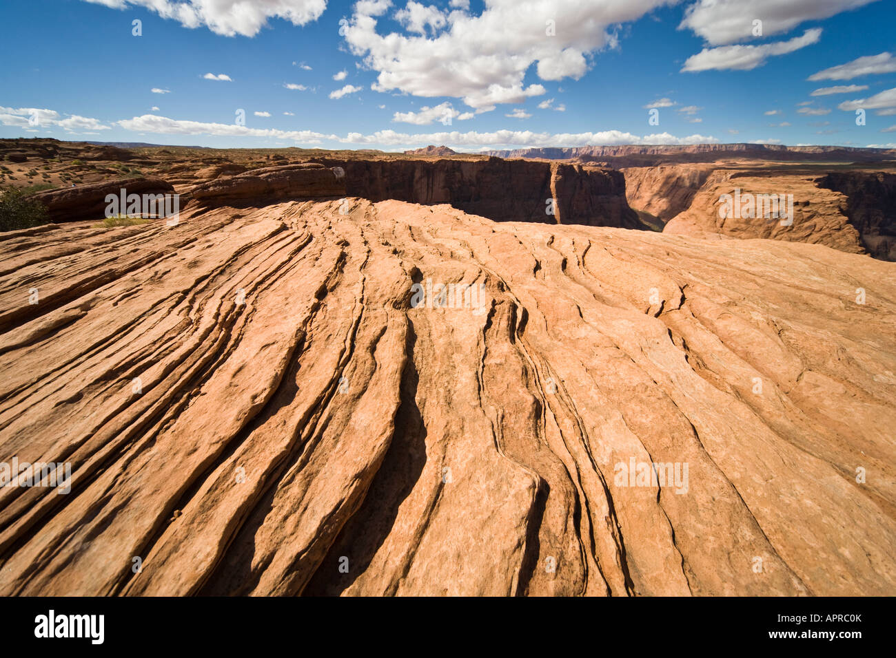 Visible rock stratum - red sandstone in Arizona, USA Stock Photo