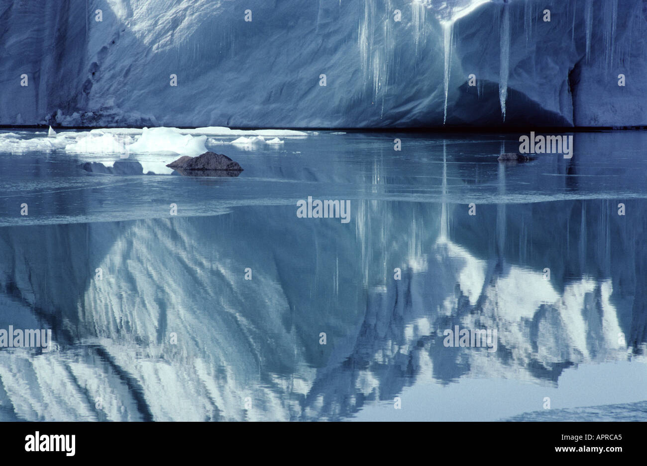 Meltpool VI Ice Shelf Alexander Island Antarctica Stock Photo