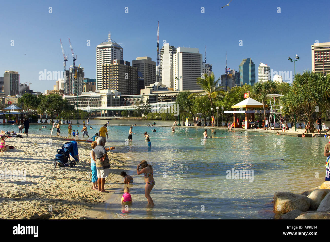 Beach South Bank Parklands Brisbane Queensland Australia Stock Photo ...