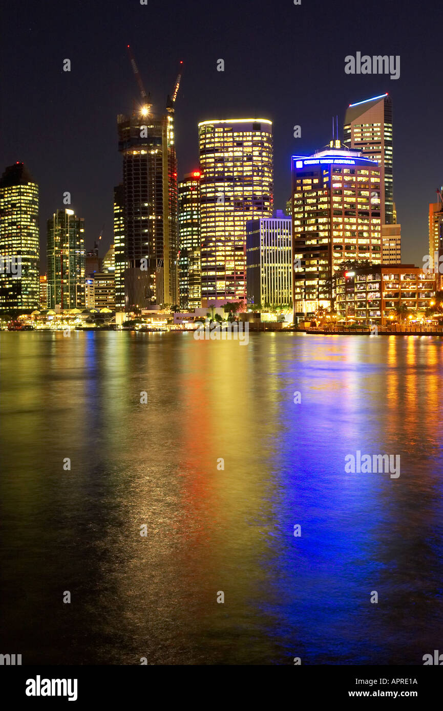 Brisbane River and Brisbane at night time Queensland Australia Stock Photo  - Alamy